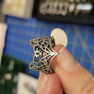 Fox Head Silver Tone Ring Size 8